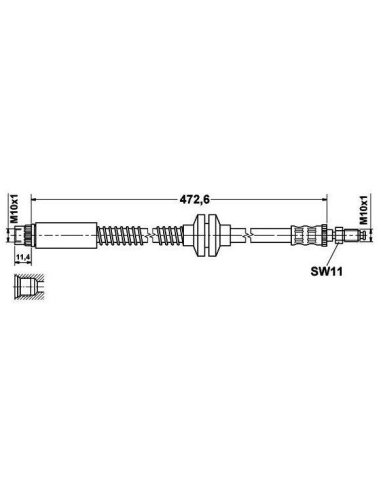 Flexible de frein pour Peugeot 806 Expert Citroën Evasion Jumpy