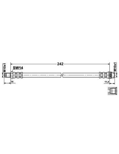 Flexible de frein avant  Renault R21 Clio Twingo ess