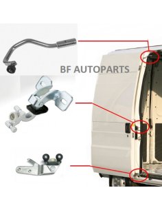 Kit 3 rouleaux charniere de porte latérale droite Fiat Ducato Peugeot Boxer 1994-2002 