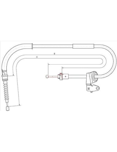 Cable frein a main arrière Droit Mini R50 R53