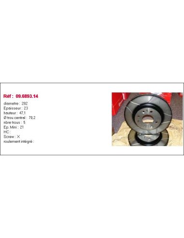 Jeu Disques Brembo 09689314