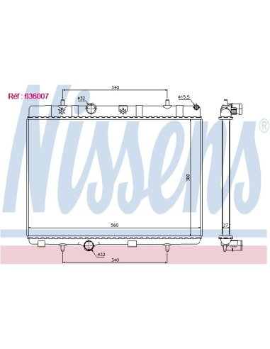 Radiateur d eau refroidissement  peugeot 207 nissen
