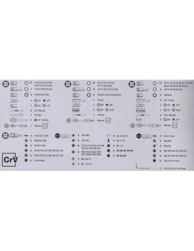 Kraftwerk Assortiment de douilles avec cliquet 200 pièces