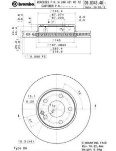 Jeu Disques Brembo 09B34341
