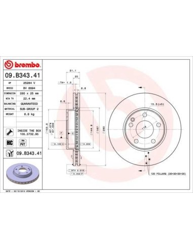 Jeu Disques Brembo 09B34341