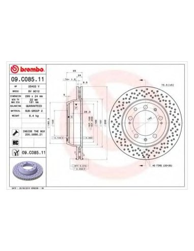 Jeu disques Brembo 09C08511