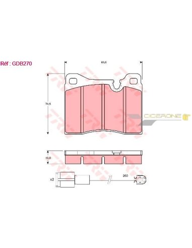 Plaquettes TRW GDB270