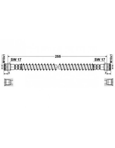 flexible de frein arriere peugeot 205