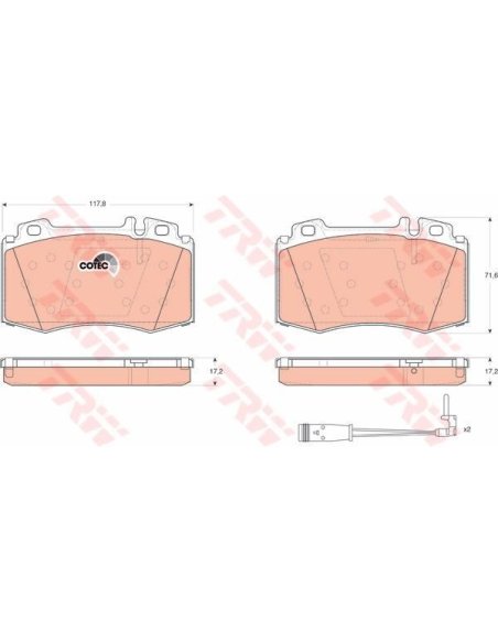 Jeu de plaquettes de frein avant BREMBO Mercedes Classe C - CLK - ML - W203 - C203