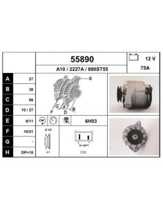 Alternateur 75A Renault B70