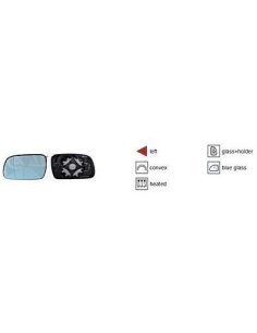 Verre + support chauffant rétroviseur gauche Peugeot 407 2.0 hdif