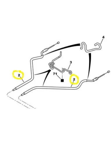 Câble de frein à main gauche Peugeot Partner  (frein tambours)
