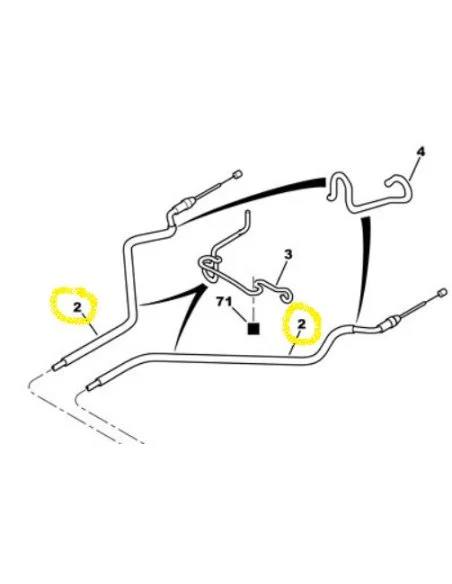 Câble de frein à main gauche Peugeot Partner  (frein tambours)