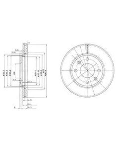 Jeu de 2 disques de frein avant Peugeot Citroën