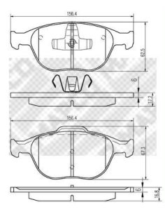 Jeu de Plaquettes de frein avant Ford C Max - Focus - Kuga - Mazda 3