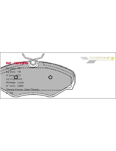 Jeu de 4 plaquettes de frein Nissan Primastar Opel Vivaro Renault Avantime Espace 3 Trafic 2