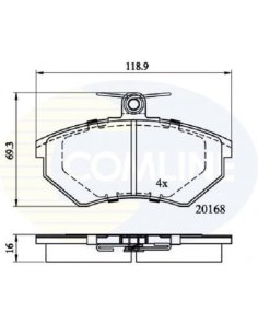 Jeu de 4 Plaquettes de frein Avant Seat Volkswagen 