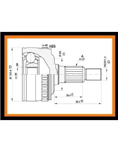 Tete de cardan+souflet Mercedes Vito 2.2 108D+110D+112D