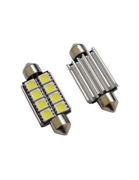 2 Ampoules Navettes à led effet Xenon c5w 37mm