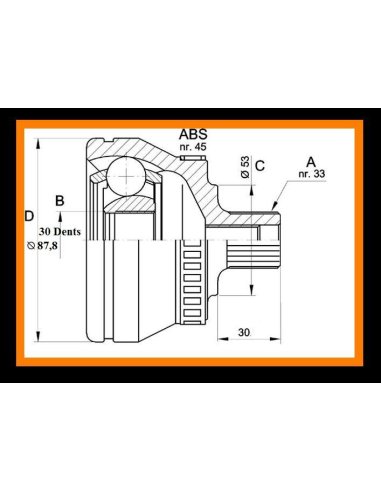 Tete De CARDAN+Souflet AUDI 80 B3 B4 1.6 1.8 2.0 1.9Tdi