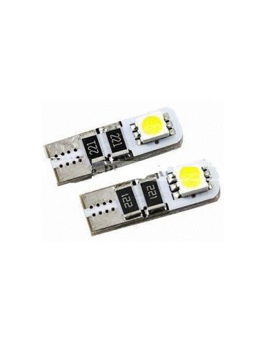 2 Ampoules veilleuses à led effet blanc anti-erreur OBD  W5W t10