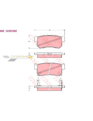 Plaquettes TRW GDB3382